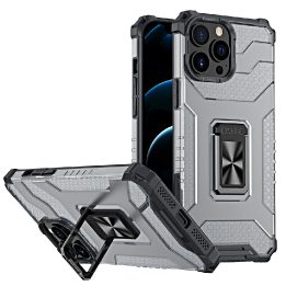 Crystal Ring dėklas Kickstand Tough Rugged Cover, skirtas iPhone 12 Pro , juodas