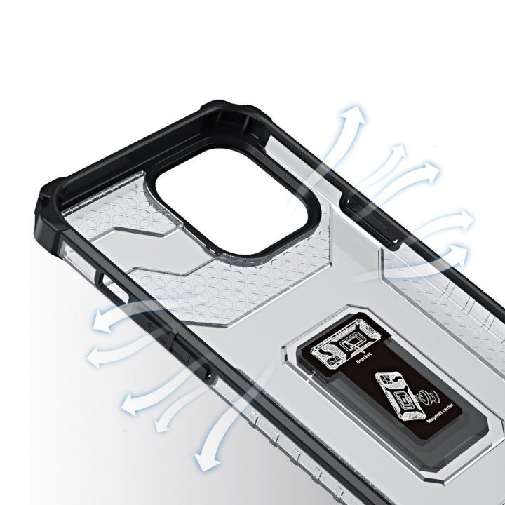 Crystal Ring dėklas Kickstand Tough Rugged Cover, skirtas iPhone 12 Pro , juodas