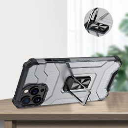 Crystal Ring dėklas Kickstand Tough Rugged Cover, skirtas iPhone 12 Pro Max , mėlynas
