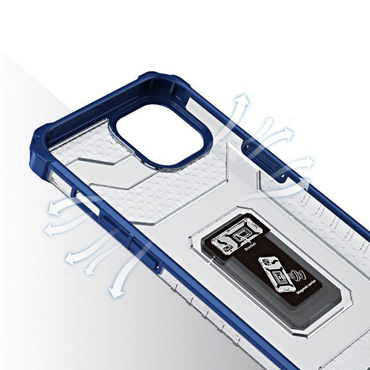 Crystal Ring dėklas Kickstand Tough Rugged dangtelis iPhone 13 mini blue