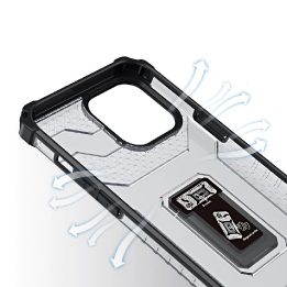 Crystal Ring dėklas Kickstand Tough Rugged Cover, skirtas iPhone 13 Pro , raudonas