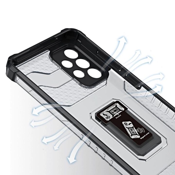 Crystal Ring Case Kickstand Tough Rugged Cover for Samsung Galaxy A72 4G red