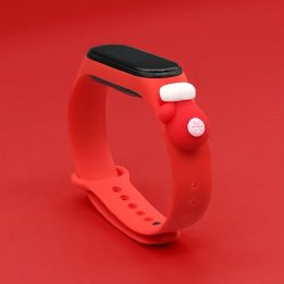 Kalėdinė apyrankė, skirta Xiaomi Mi Band 4 / Mi Band 3 Kalėdinė silikoninė apyrankė su dirželiu, raudona (pirštinė)