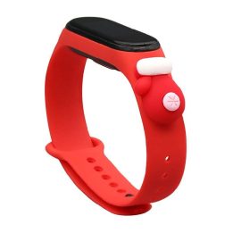 Kalėdinė apyrankė, skirta Xiaomi Mi Band 6 / Mi Band 5 Kalėdinė silikoninė apyrankė su dirželiu, raudona (pirštinė)
