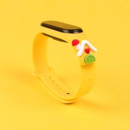 Kalėdinė apyrankė, skirta Xiaomi Mi Band 6 / Mi Band 5 Kalėdinė silikoninė apyrankė su dirželiu Geltonos spalvos (namas)