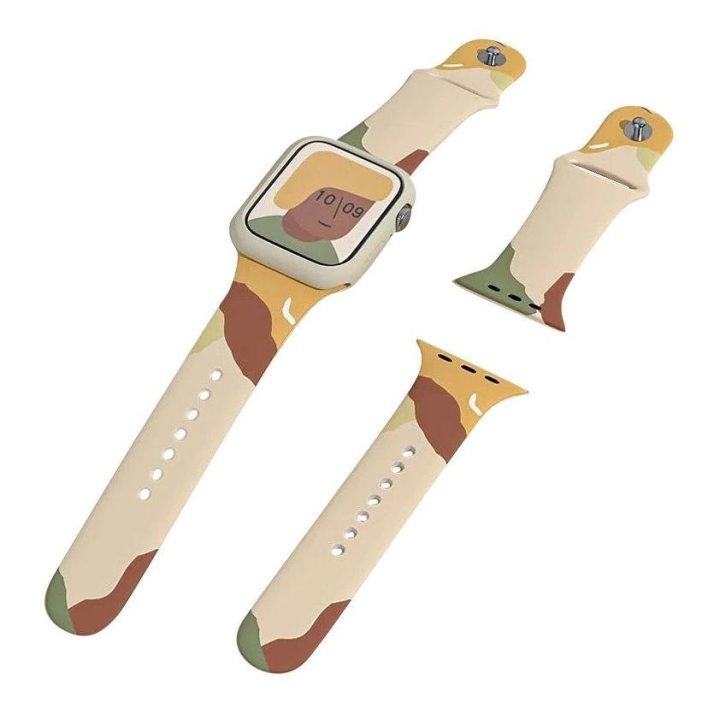 Dirželis Moro juosta Apple Watch 9 / 8 / 7 / 6 / SE / 5 / 4 / 3 / 2 (41 mm / 40 mm / 38 mm) Silikoninis dirželis Laikrodžio apyr