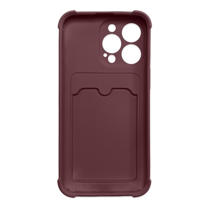 Kortelės šarvų dėklas dėklas, skirtas iPhone 12 Pro kortelių piniginei, silikoninis oro krepšys, šarvų dėklas, aviečių spalvos