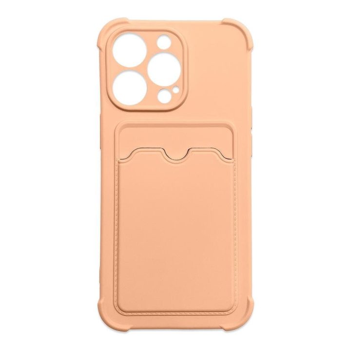 Kortelės Armor Case Pouch Cover for iPhone 13 Mini Card Wallet Silicone Air Bag Armor Pink