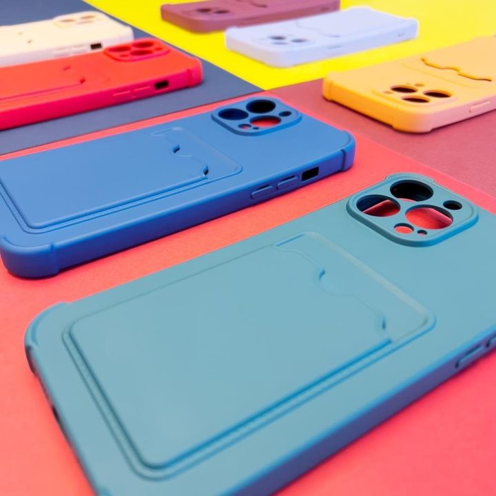 Kortelės šarvų dėklas dėklas, skirtas iPhone 13 mini kortelių piniginei silikoninis oro krepšys šarvų dėklas aviečių spalvos