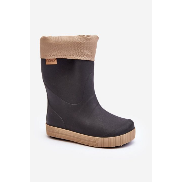Vaikiški batai su vidiniu pamušalu Snow Wave Gokids 981 Black-Smėlio spalvos