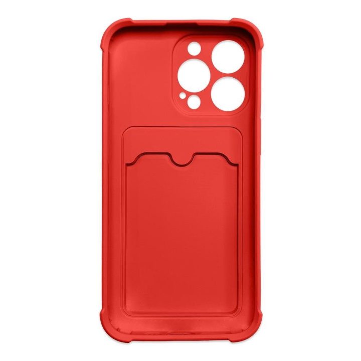 Xiaomi Redmi 10X 4G / Xiaomi Redmi Note 9 Card Wallet Silicone Armor Cover Air Bag Red