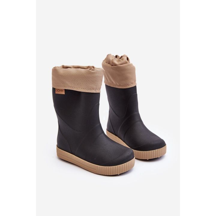 Vaikiški batai su vidiniu pamušalu Snow Wave Gokids 981 Black-Smėlio spalvos
