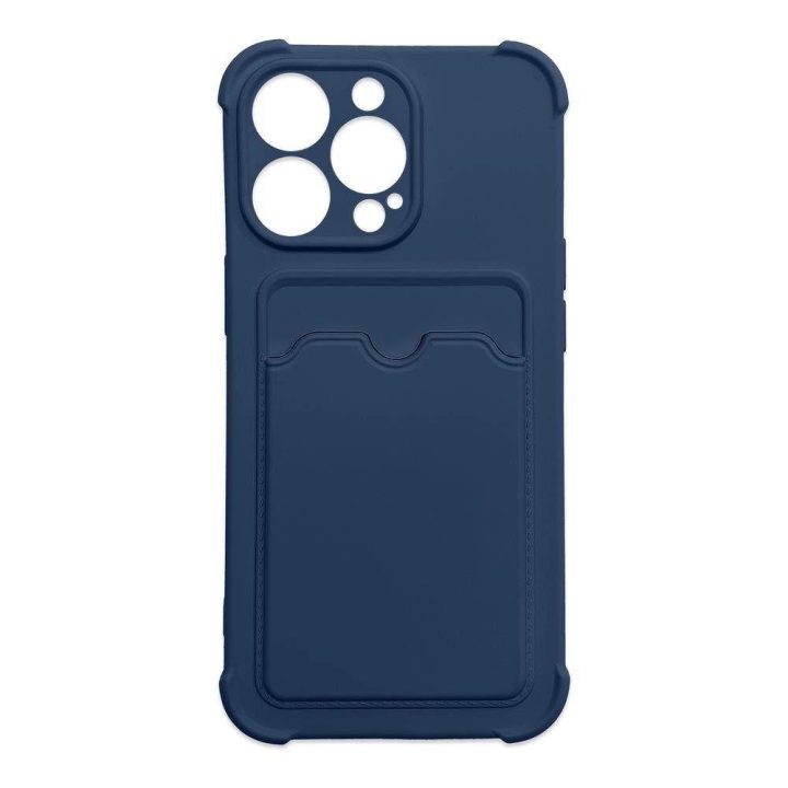 Kortelės šarvų dėklas dėklas dangtelis Samsung Galaxy A22 4G kortelių piniginė silikoninis šarvų dangtelis oro krepšys Navy Blue