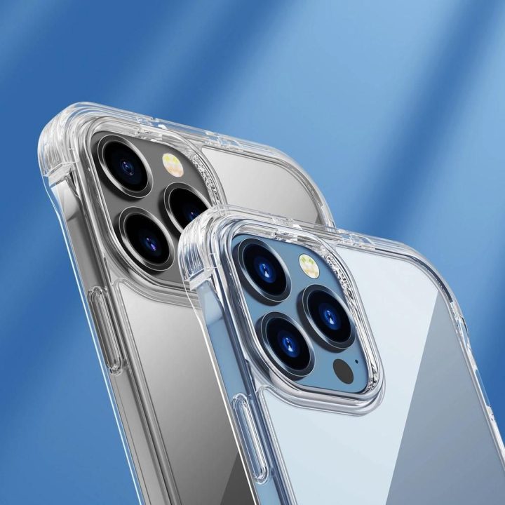 Defender serijos dėklas iPhone 13 Pro , tvirtas korpusas su kabliukais, permatomas (JR-BP955)