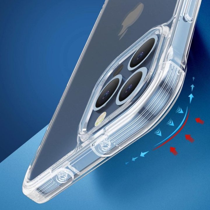 Defender serijos dėklas iPhone 13 Pro , tvirtas korpusas su kabliukais, permatomas (JR-BP955)