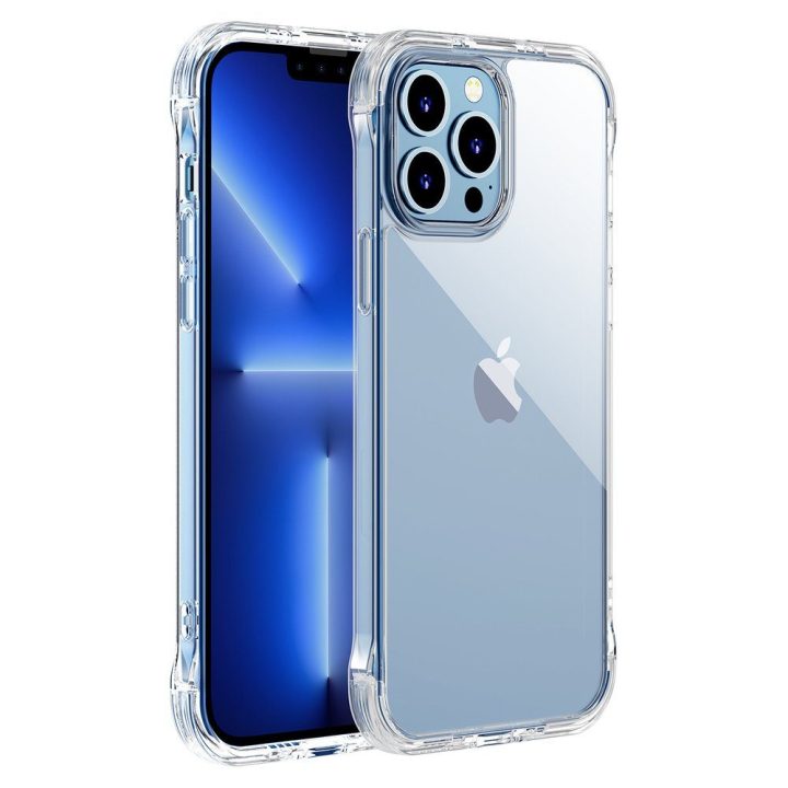 Defender serijos dėklas iPhone 13 Pro Max , tvirtas korpusas su kabliukais, permatomas (JR-BP956)