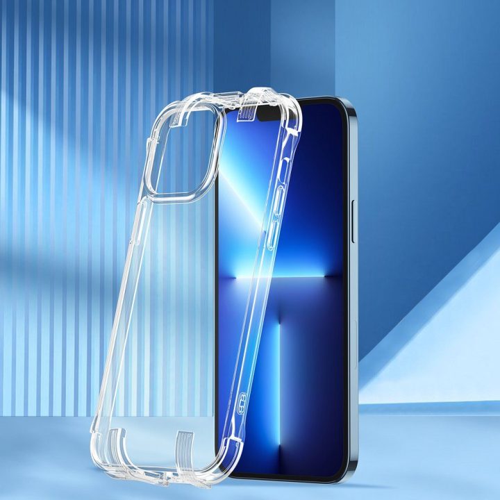 Defender serijos dėklas iPhone 13 Pro Max , tvirtas korpusas su kabliukais, permatomas (JR-BP956)