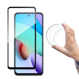 Pilnas dangtelis Flexi Nano stiklo plėvelė Grūdintas stiklas su rėmeliu Xiaomi Redmi 10 Black