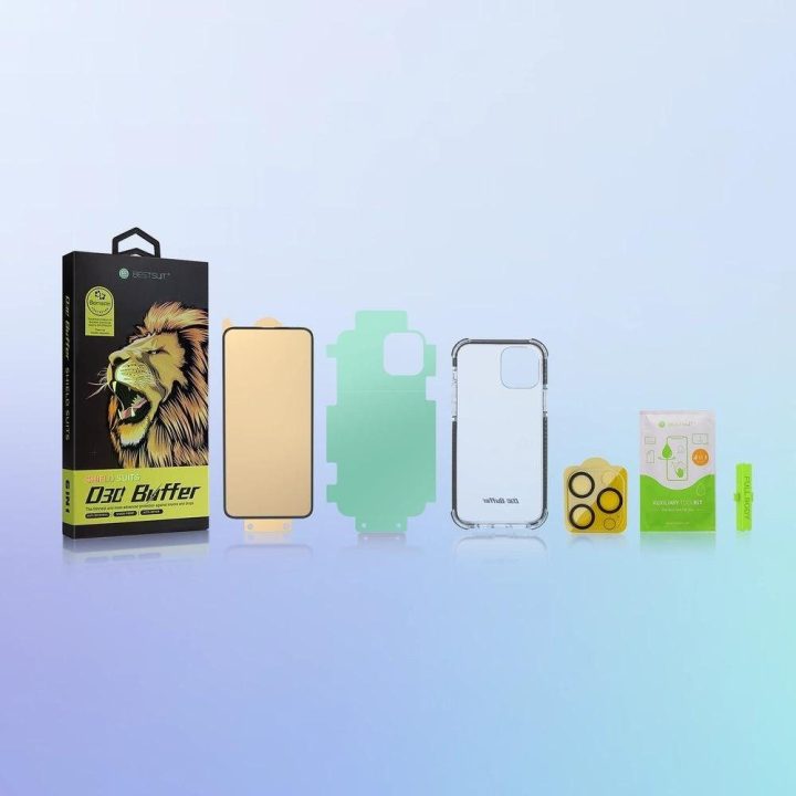 Bestsuit 6in1 rinkinys iPhone 13 mini dėklui / grūdintam stiklui flexi / galinio korpuso apsauginei plėvelei / kameros objektyvo