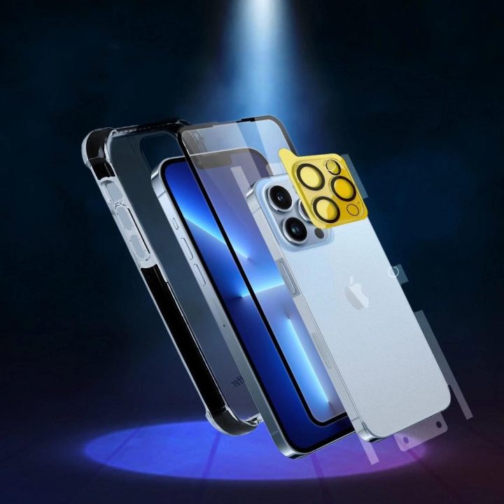 Bestsuit 6in1 rinkinys iPhone 13 mini dėklui / grūdintam stiklui flexi / galinio korpuso apsauginei plėvelei / kameros objektyvo
