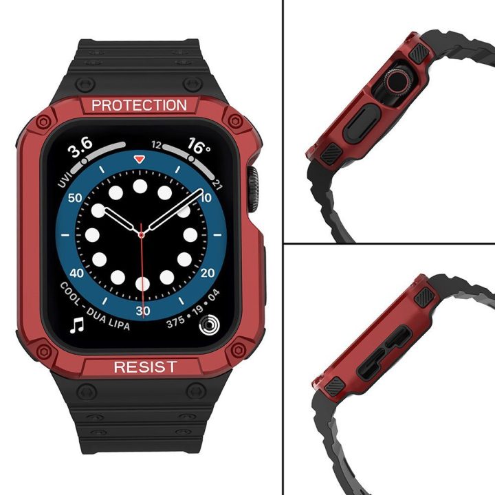 Apsauginis dirželis Juosta Juosta su dėklu, skirta Apple Watch 7 / SE (41/40 / 38 mm) korpusui Šarvuotas laikrodžio dangtelis Ju