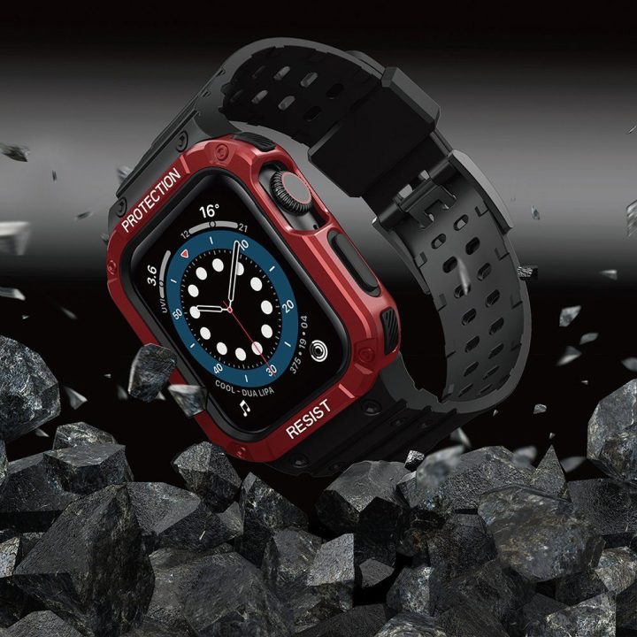 Apsauginis dirželis Juosta Juosta su dėklu, skirta Apple Watch 7 / SE (41/40 / 38 mm) korpusui Šarvuotas laikrodžio dangtelis Ju