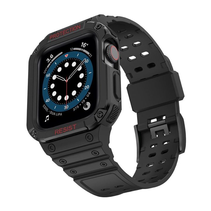 Apsauginis dirželis Juosta Juosta su dėklu, skirta Apple Watch 7 / SE (41/40 / 38 mm) korpusui Šarvuotas laikrodžio dangtelis Ju