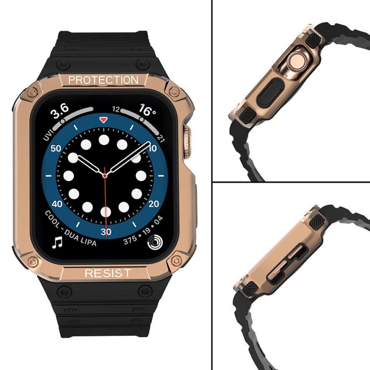 Apsauginis dirželis Juosta Juosta su dėklu, skirta Apple Watch 7 / SE (41/40 / 38 mm) korpusui Šarvuotas laikrodžio dangtelis Ju