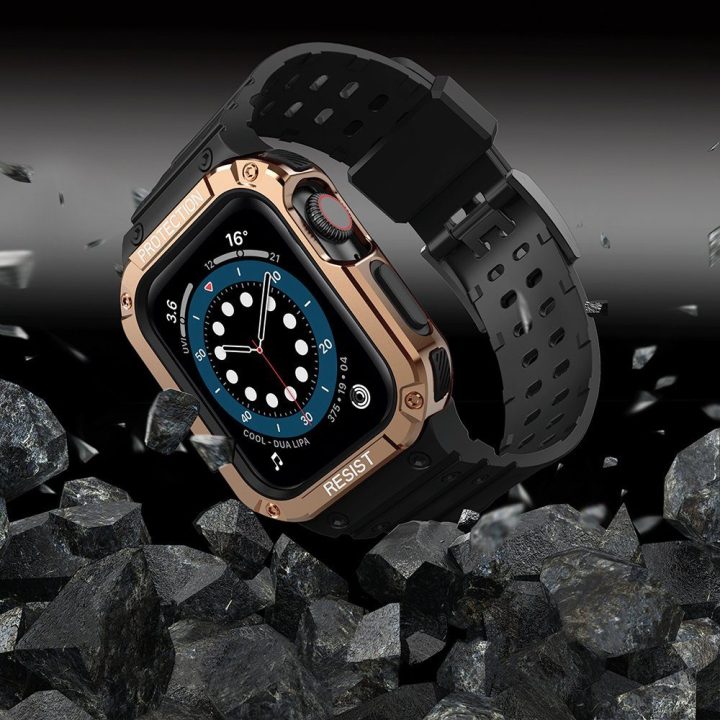Apsauginis dirželis Juosta Juosta su dėklu, skirta Apple Watch 7 / SE (41/40 / 38 mm) korpusui Šarvuotas laikrodžio dangtelis Ju