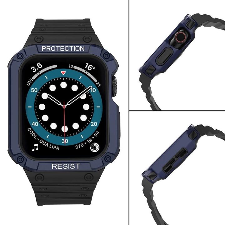 Apsauginis dirželis Juosta Juosta su dėklu, skirta Apple Watch 7 / SE (41/40 / 38 mm) korpusui Šarvuotas laikrodžio dangtelis Ju