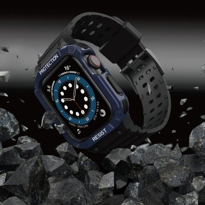 Apsauginis dirželis Juosta Juosta su dėklu, skirta Apple Watch 7 / SE (41/40 / 38 mm) korpusui Šarvuotas laikrodžio dangtelis Ju