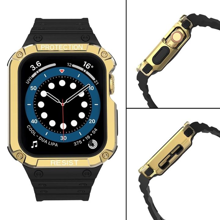 Apsauginis dirželis Juosta Juosta su dėklu, skirta Apple Watch 7 / SE (41/40 / 38 mm) korpusui Šarvuotas laikrodžio dangtelis Ju