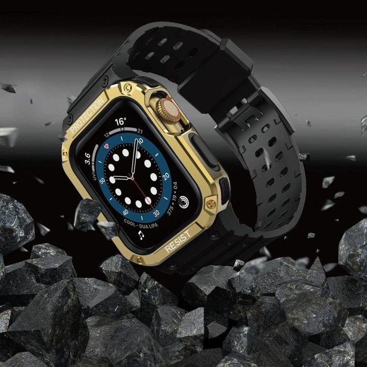 Apsauginis dirželis Juosta Juosta su dėklu, skirta Apple Watch 7 / SE (41/40 / 38 mm) korpusui Šarvuotas laikrodžio dangtelis Ju