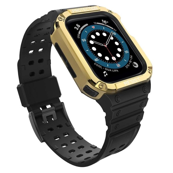 Apsauginis dirželis Juosta Juosta su dėklu, skirta Apple Watch 7 / SE (41/40 / 38 mm) korpusui Šarvuotas laikrodžio dangtelis Ju