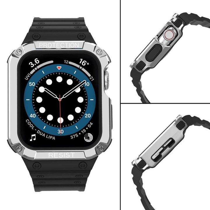 Apsauginis dirželis Juosta Juosta su dėklu, skirta Apple Watch 7 / SE (41/40 / 38 mm) korpusui Šarvuotas laikrodžio dangtelis Ju