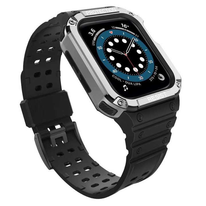 Apsauginis dirželis Juosta Juosta su dėklu, skirta Apple Watch 7 / SE (41/40 / 38 mm) korpusui Šarvuotas laikrodžio dangtelis Ju