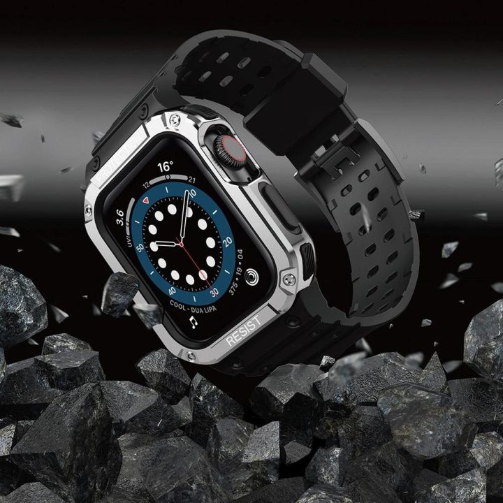 Apsauginis dirželis Juosta Juosta su dėklu, skirta Apple Watch 7 / SE (41/40 / 38 mm) korpusui Šarvuotas laikrodžio dangtelis Ju