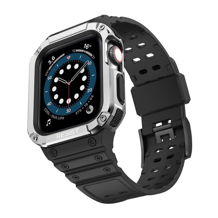 Apsauginis dirželis Juosta Juosta su dėklu, skirta Apple Watch 7 / SE (41/40 / 38 mm) korpusui Šarvuotas laikrodžio dangtelis Ju