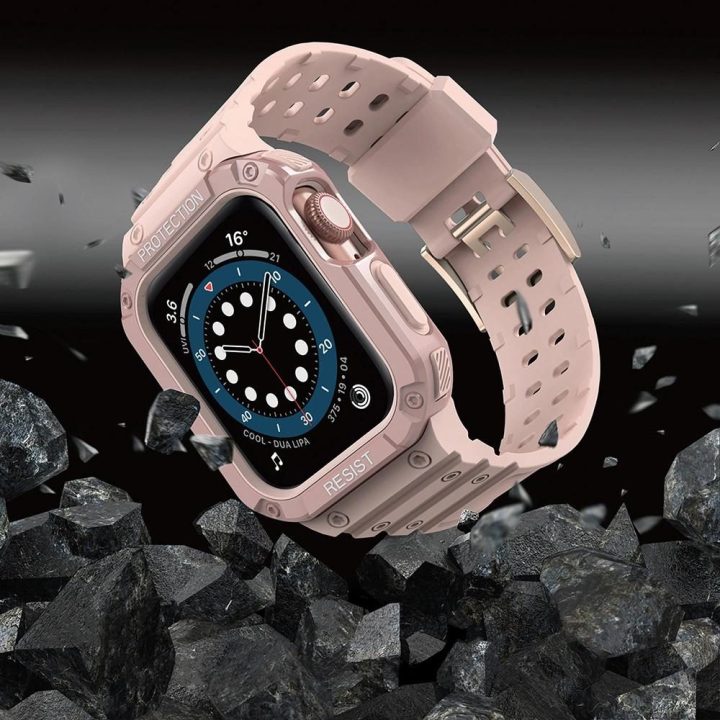 Apsauginis dirželis Juosta Juosta su dėklu, skirta Apple Watch 7 / SE (41/40 / 38 mm) korpusui Šarvuotas laikrodžio dangtelis ro