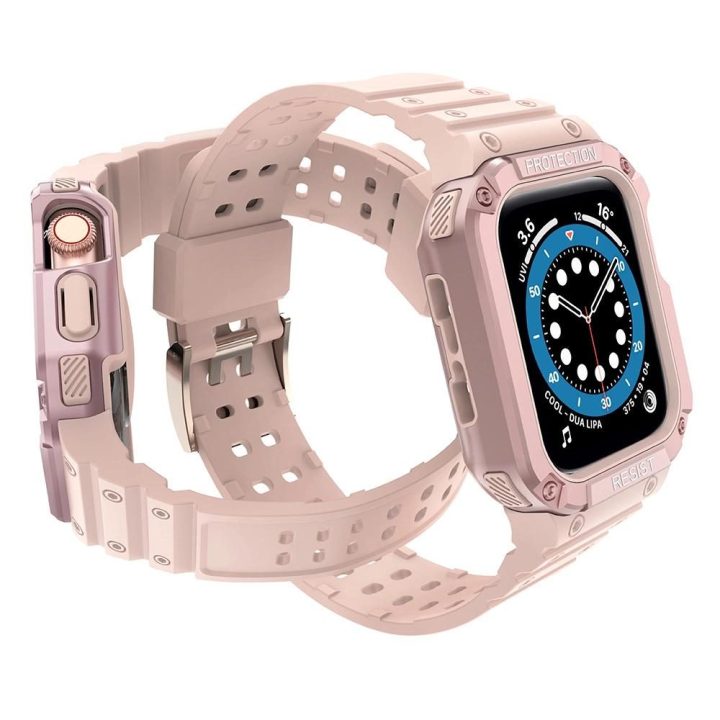 Apsauginis dirželis Juosta Juosta su dėklu, skirta Apple Watch 7 / SE (41/40 / 38 mm) korpusui Šarvuotas laikrodžio dangtelis ro