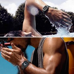 Apsauginis dirželis Juosta Juosta su dėklu, skirta Apple Watch 7 / SE (41/40 / 38 mm) Šarvuotas laikrodžio dangtelis mėlynas
