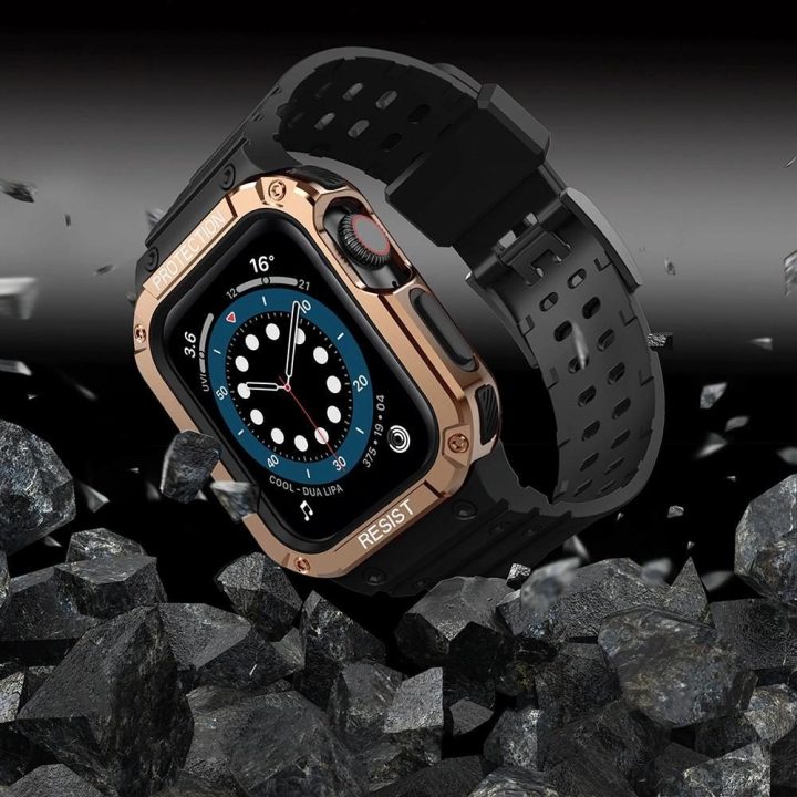 Apsaugos dirželio juostos korpuso apyrankė, skirta Apple Watch 7 / 6 / 5 / 4 / 3 / 2 / SE (45 / 44 / 42 mm) korpuso šarvo laikro