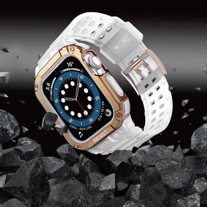 Apsaugos dirželio juostos korpuso apyrankė, skirta Apple Watch 7 / 6 / 5 / 4 / 3 / 2 / SE (45 / 44 / 42 mm) korpuso šarvo laikro