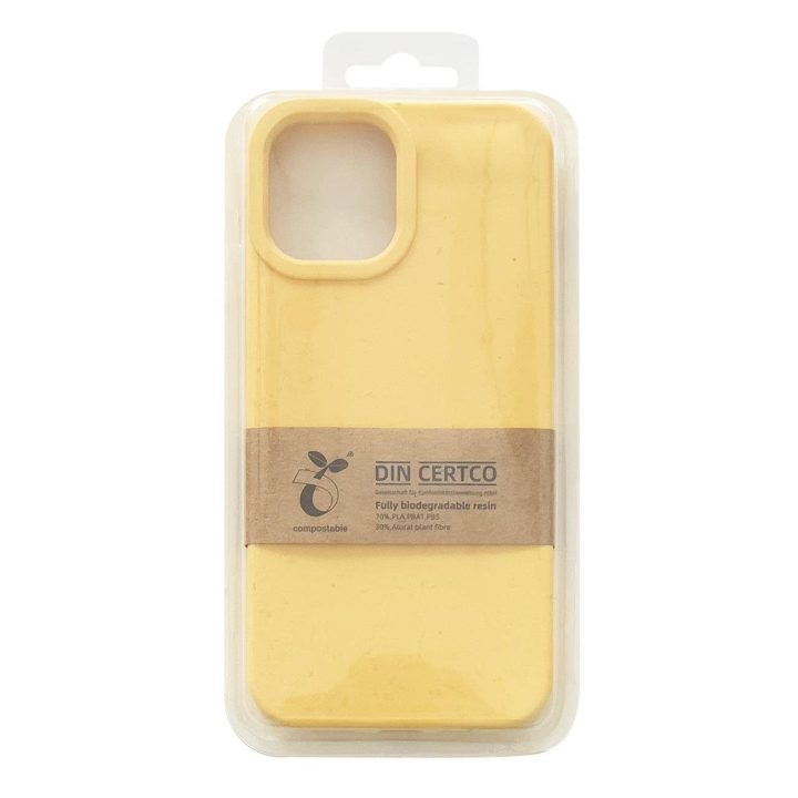 Eco Case dėklas iPhone 11 Pro Max silikoninis dangtelis Telefono dangtelis geltonas