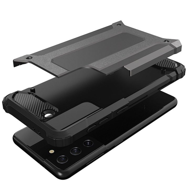 Hybrid Armor dėklas Tough Rugged Cover , skirtas Samsung Galaxy S22+ (S22 Plus), juodos spalvos
