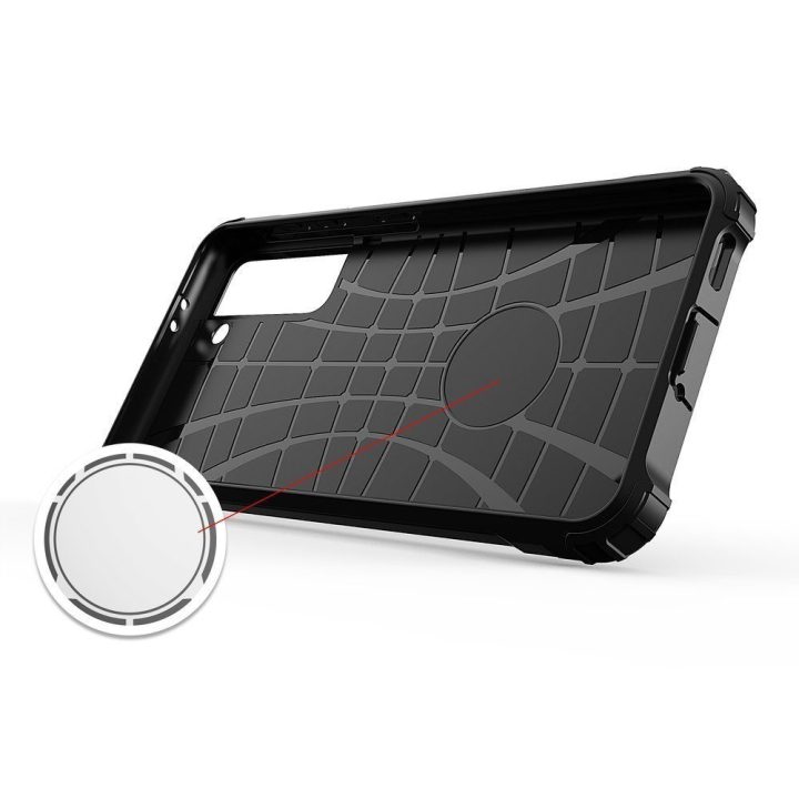 Hybrid Armor dėklas Tough Rugged Cover , skirtas Samsung Galaxy S22+ (S22 Plus), juodos spalvos