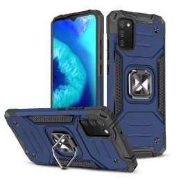 Ring Armor tvirtas hibridinis dėklas + magnetinis laikiklis, skirtas Samsung Galaxy A03s , mėlynas