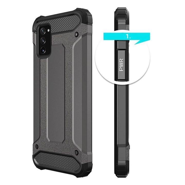 Hybrid Armor Case korpusas Tough Rugged Cover , skirtas Samsung Galaxy A03s , juodos spalvos
