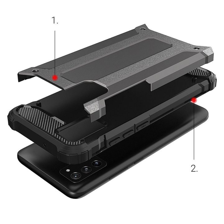 Hybrid Armor Case korpusas Tough Rugged Cover , skirtas Samsung Galaxy A03s , juodos spalvos