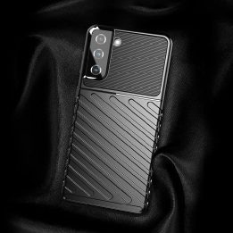 Thunder Case lankstus šarvuotas dangtelis, skirtas Samsung Galaxy S22 + (S22 Plus), juodas